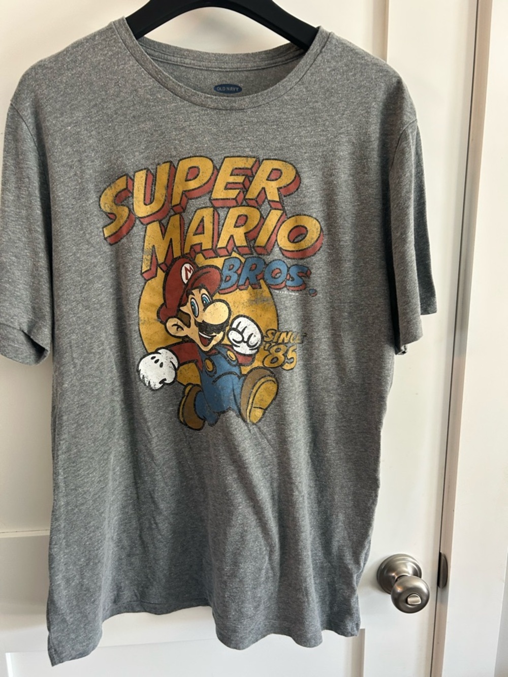 Old Navy Gray Super Mario Bros Graphic Tee